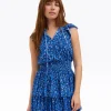 Alana Tiered Dress in Blue Scattered Ditsy