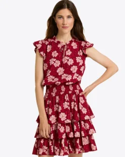 Alana Tiered Dress in Lurex Crepe