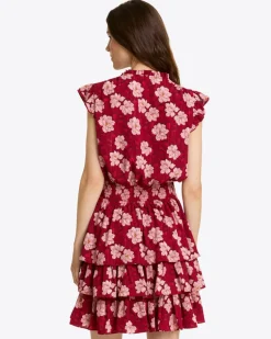 Alana Tiered Dress in Lurex Crepe