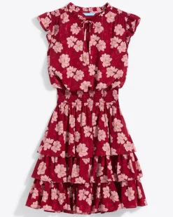 Alana Tiered Dress in Lurex Crepe