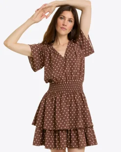 Alana Tiered Dress in Matte Satin