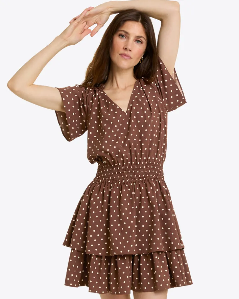Alana Tiered Dress in Matte Satin