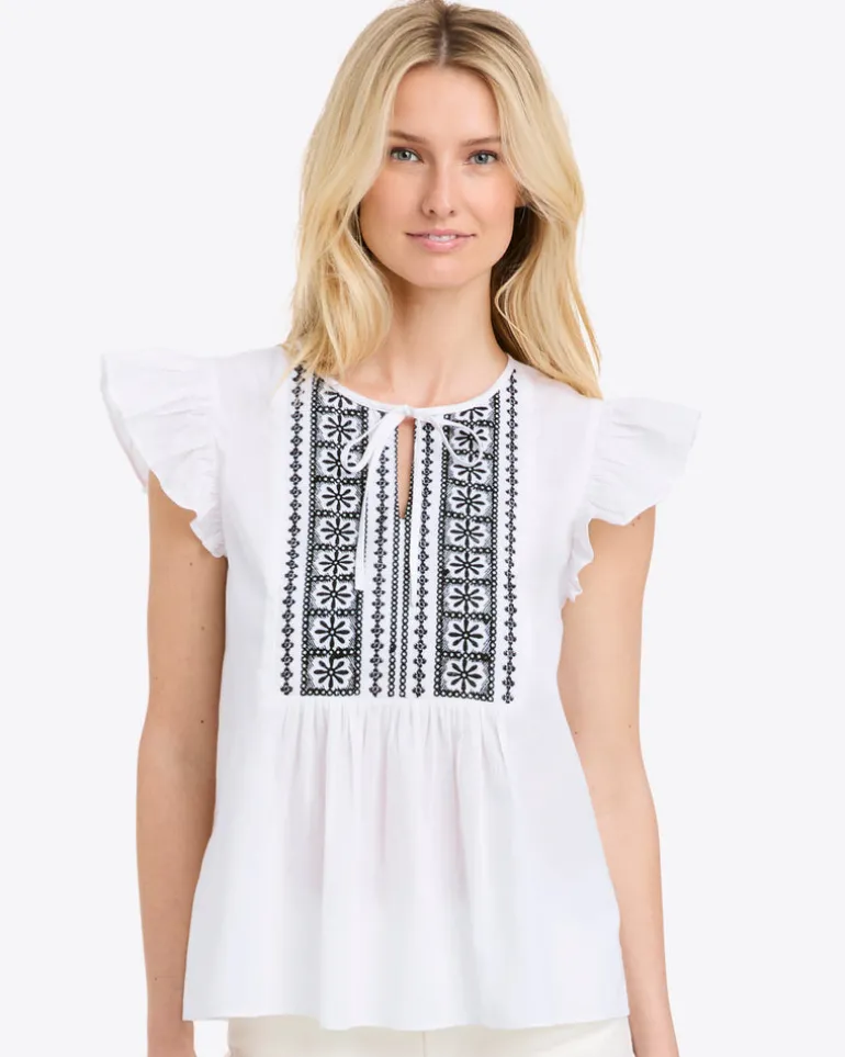 Ana Top in Embroidered Cotton