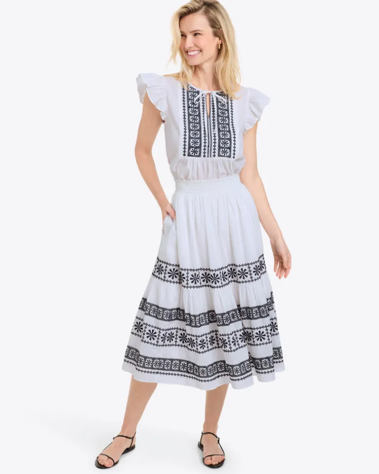 Ana Top in Embroidered Cotton