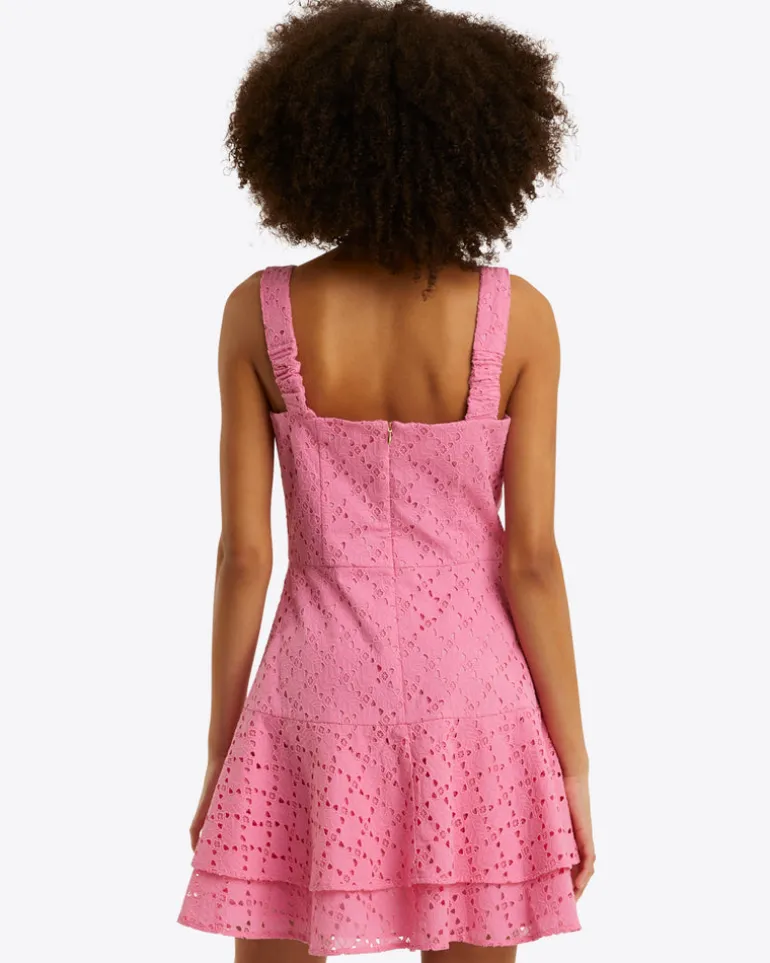 Ashland Sleeveless Mini Dress in Eyelet