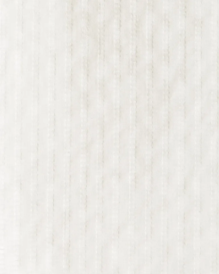 Button Down Top in White Shirting Stripe