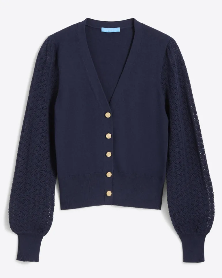 Button Front Cardigan in Navy