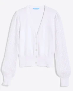 Button Front Cardigan in White