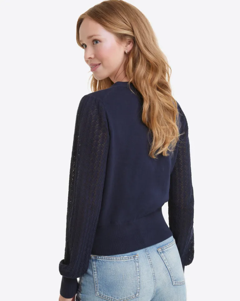 Button Front Cardigan in Navy