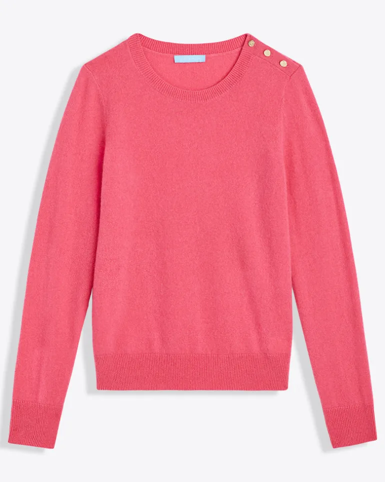 Button Shoulder Cashmere Sweater