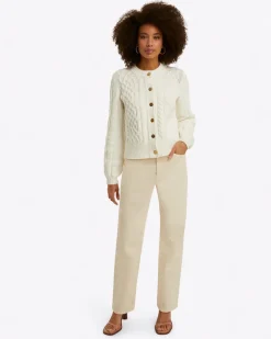Cable Knit Cardigan in Cotton