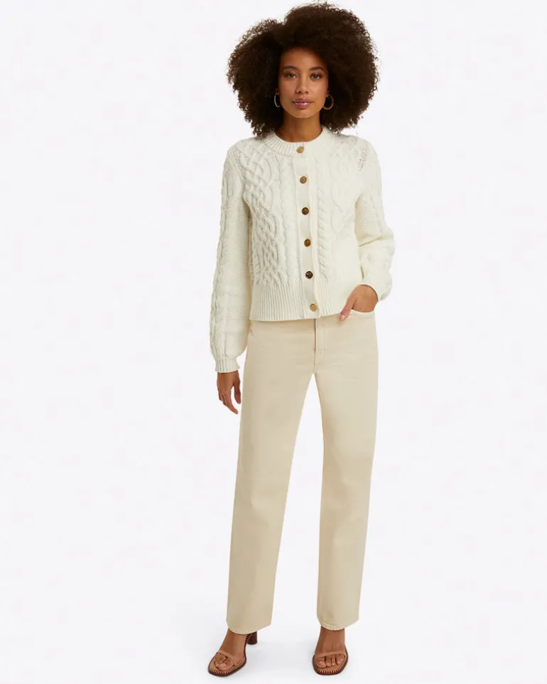 Cable Knit Cardigan in Cotton