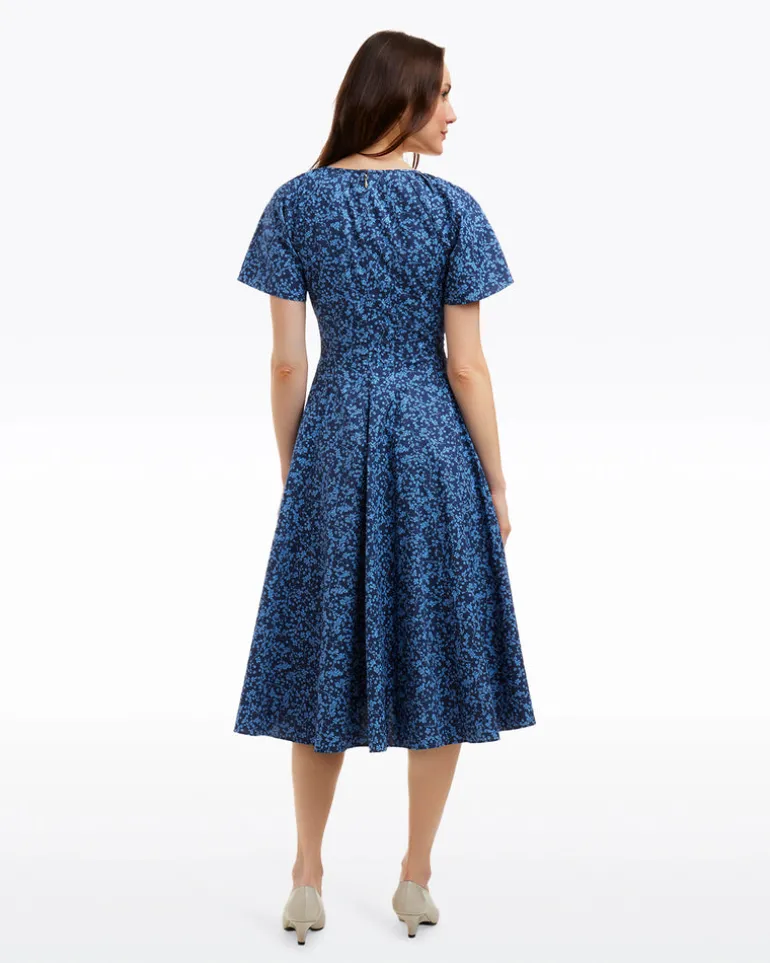 Caitlyn Square Neck Midi Dress in Ribbon Floral