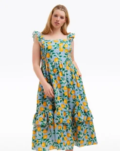 Carrie Midi Dress in Lemon Blossom