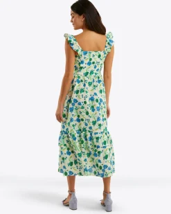 Carrie Midi Dress in Linen