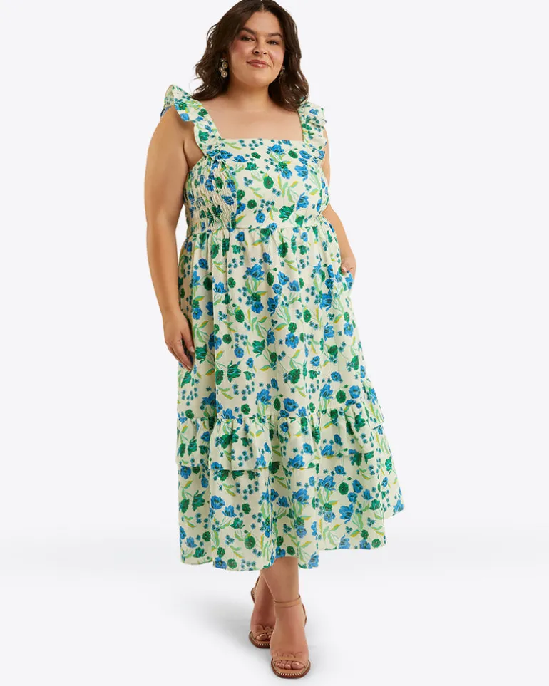 Carrie Midi Dress in Linen