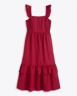 Carrie Midi Dress in Raspberry Pink