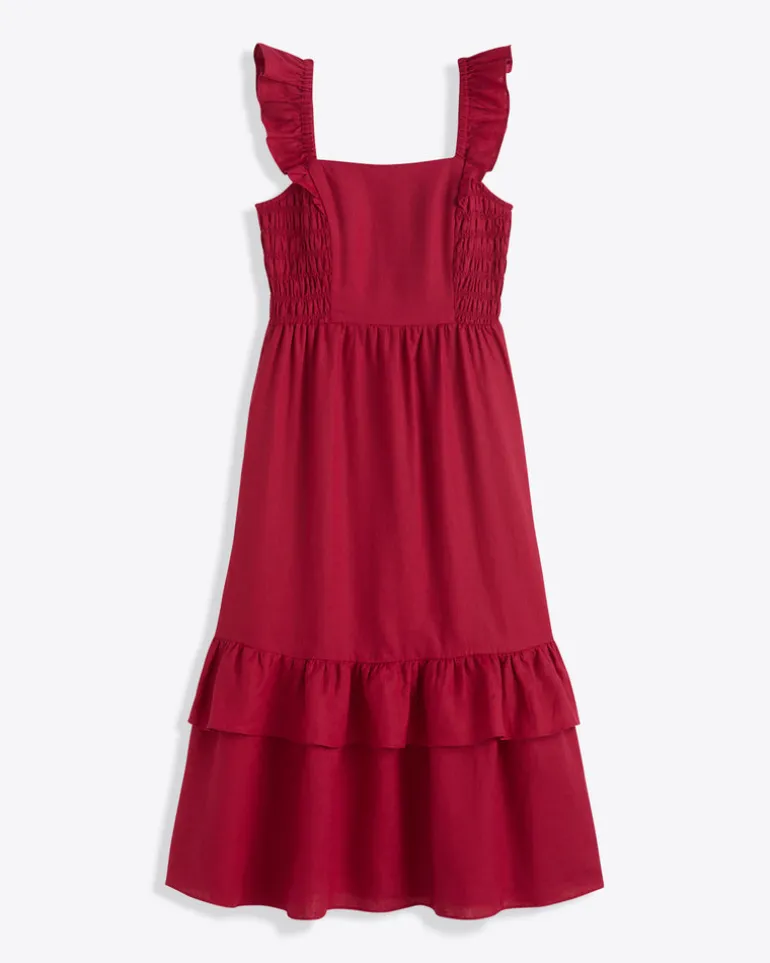 Carrie Midi Dress in Raspberry Pink