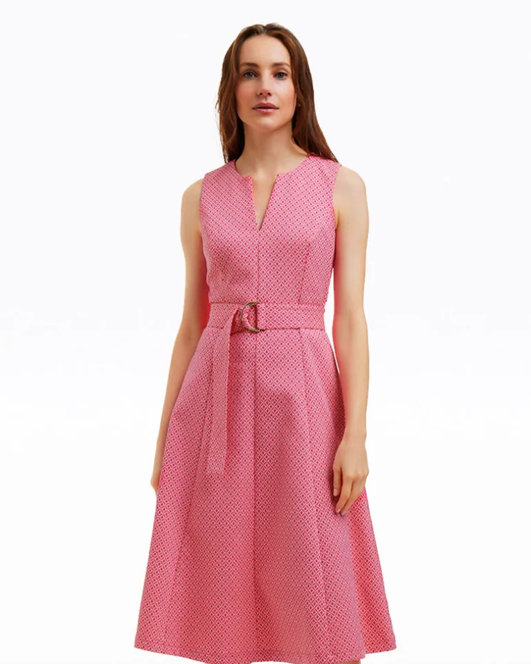 Charlotte Midi Dress in Circle Geo