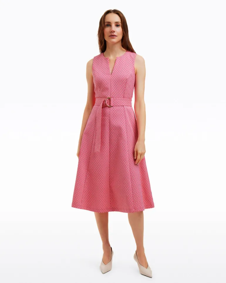 Charlotte Midi Dress in Circle Geo