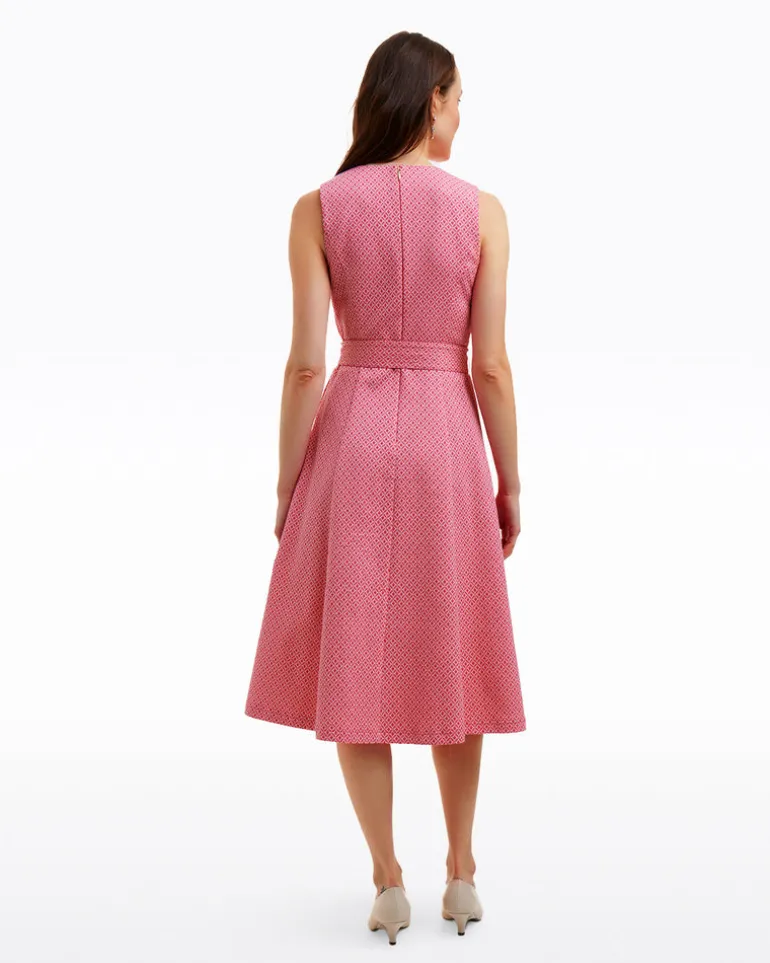Charlotte Midi Dress in Circle Geo