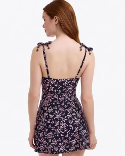 Cherry Blossom Side Shirred Swim Dress