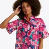 Christina Ruffle Top in Shadow Stripe