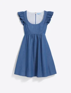 Ciara Babydoll Dress in Chambray