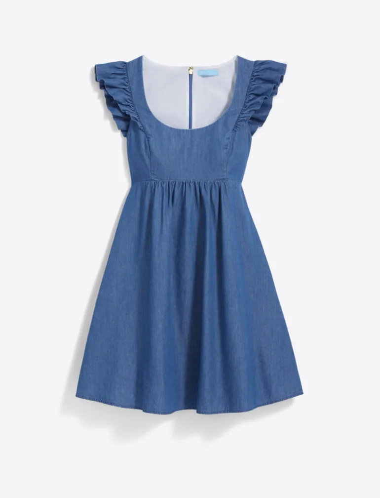 Ciara Babydoll Dress in Chambray