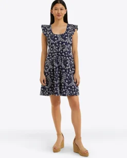 Ciara Babydoll Dress in Embroidered Floral