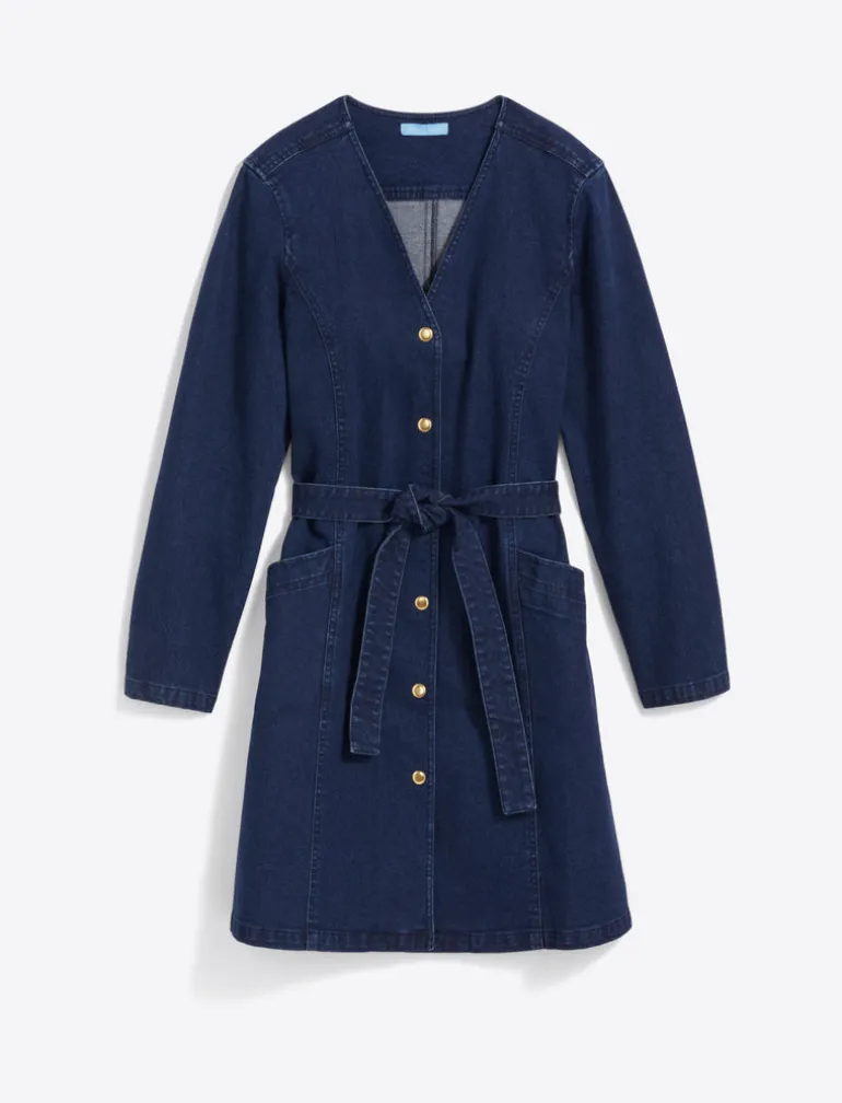 Colbie Snap Front Dress in Denim