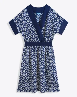 Colleen Short Sleeve Wrap Dress in Clover Field