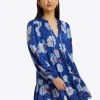 Connie Long Sleeve Mini Dress in Printed Dot Jacquard
