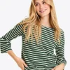 Corey Bell Sleeve Top in Green Mariner Stripe
