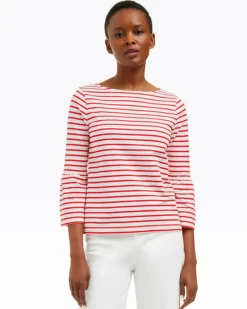 Corey Bell Sleeve Top in Red Mariner Stripe