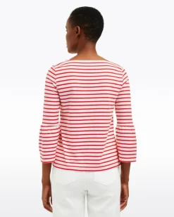 Corey Bell Sleeve Top in Red Mariner Stripe
