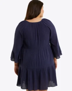Crinkle Cotton Tiered Coverup