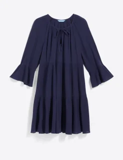 Crinkle Cotton Tiered Coverup