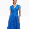 Daphne Wrap Dress in Royal Blue Polka Dot