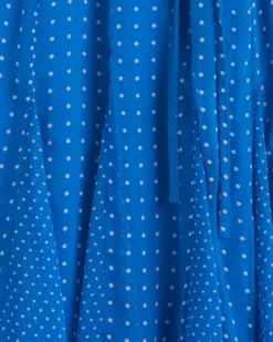 Daphne Wrap Dress in Royal Blue Polka Dot