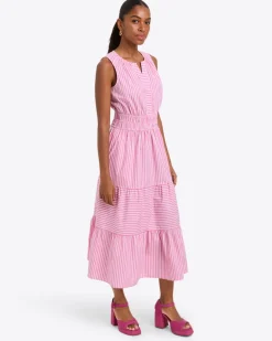 Delilah Midi Dress in Crisp Cotton