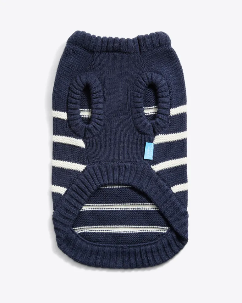 Dog Sweater in Navy Mariner Stripe
