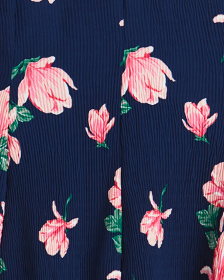 Elaine V-Neck Mini Dress in Magnolia Buds