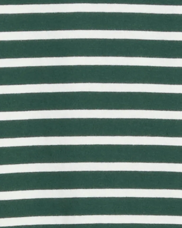 Elsie Turtleneck Dress in Green Stripe
