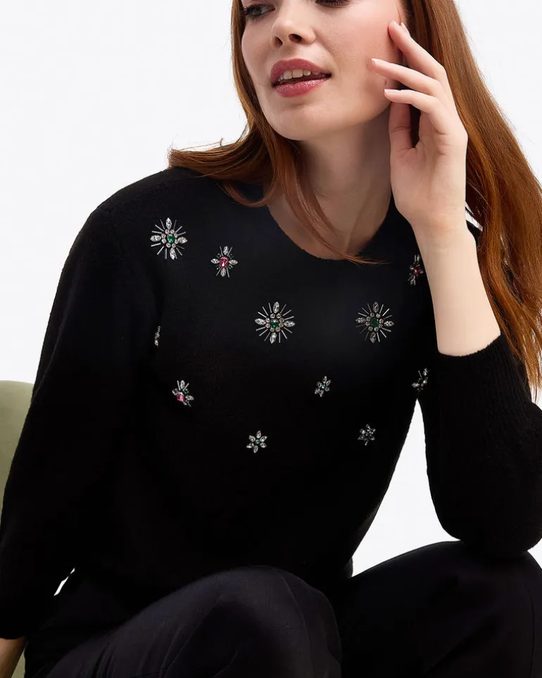 Embellished Crewneck Sweater