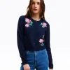 Embroidered Crewneck Cardigan