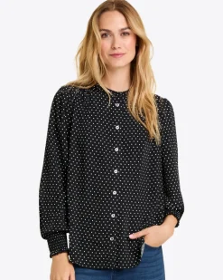 Evelyn Buttondown Top in Polka Dot