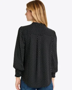 Evelyn Buttondown Top in Polka Dot