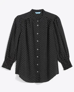 Evelyn Buttondown Top in Polka Dot