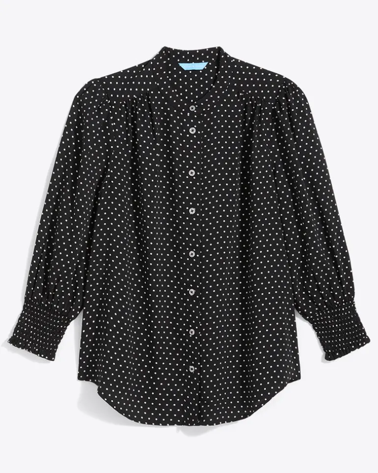 Evelyn Buttondown Top in Polka Dot